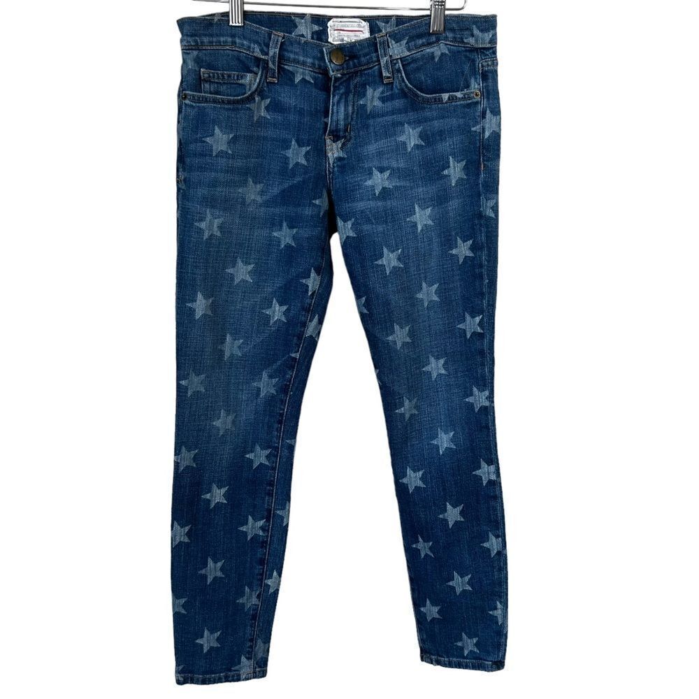 Current Elliot The Stiletto White Star Print 80’s Ankle Skinny Jeans